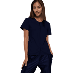 Costum Medical Pe Stil cu Elastan, cu fermoar, Bluemarin, Model Ana Image