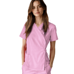 Costum Medical Pe Stil, Tip Kimono Roz deschis cu Elastan, Model Daria Image