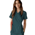 Costum Medical Pe Stil, Tip Kimono Turcoaz inchis cu Elastan, Model Daria Image