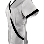 Halat Medical Pe Stil, alb cu Elastan și cu Garnitură neagra, Model Marinela Image