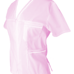 Halat Medical Pe Stil, Roz deschis cu Fermoar si garnitura alba - Model Adelina Image