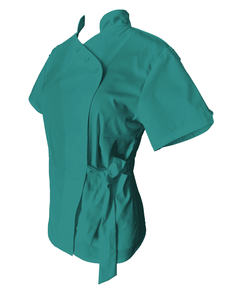 Costum Medical Pe Stil Model Andreea Verde Acvamarin cu Elastan - imagine 4