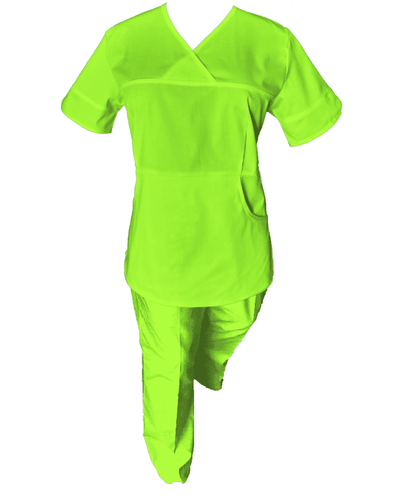 Costum Medical Pe Stil, Verde Lime, Model Sanda