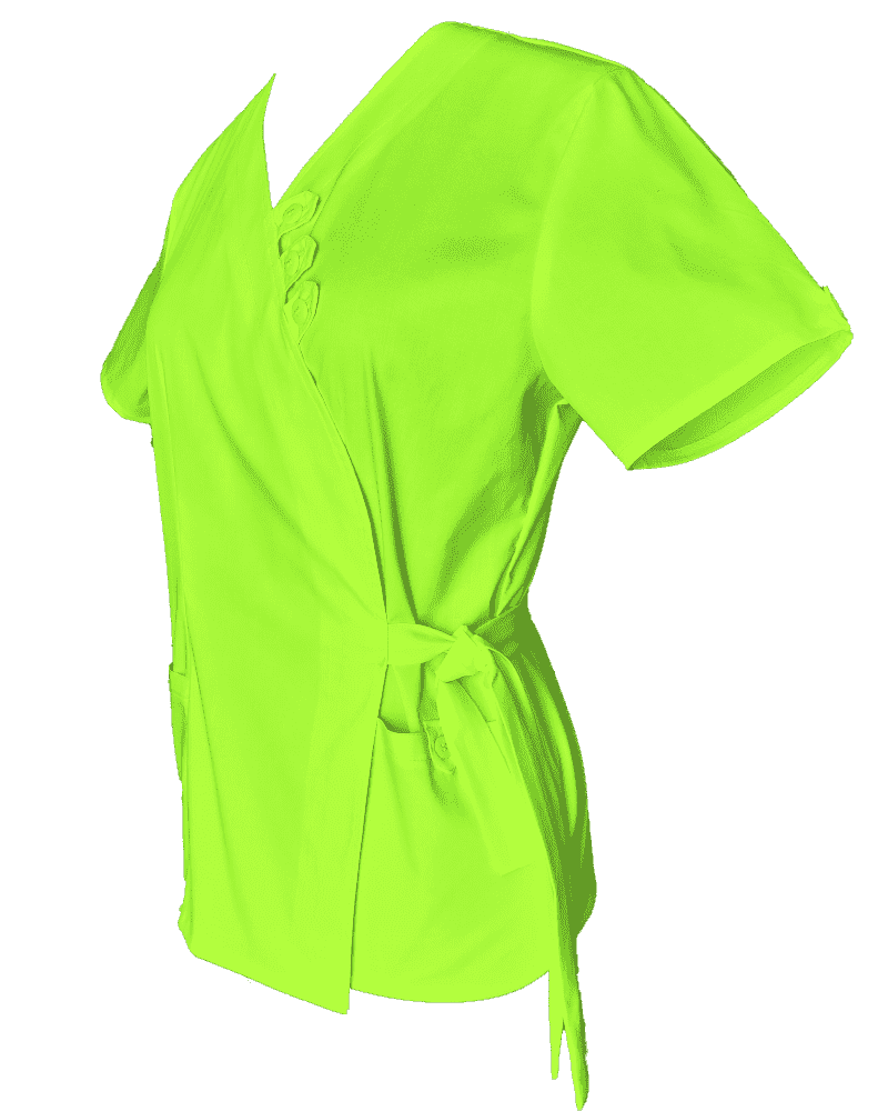 Halat Medical Pe Stil, Tip Kimono Verde Lime, Model Daria