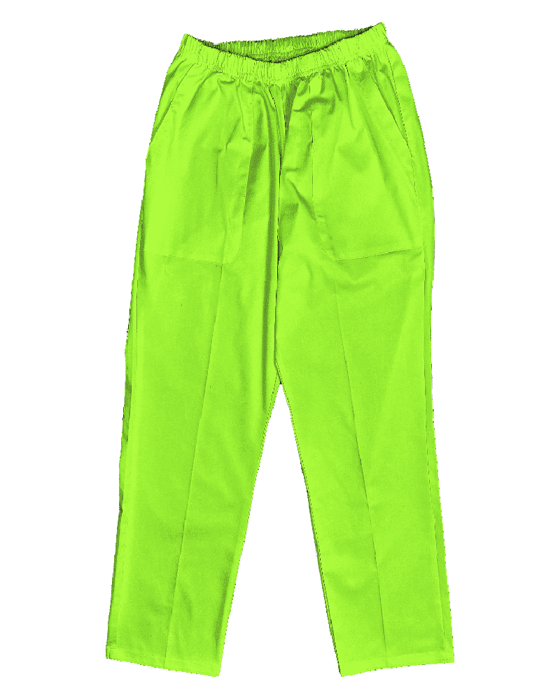 Pantaloni Medicali cu Elastic Pe Stil, Verde Lime
