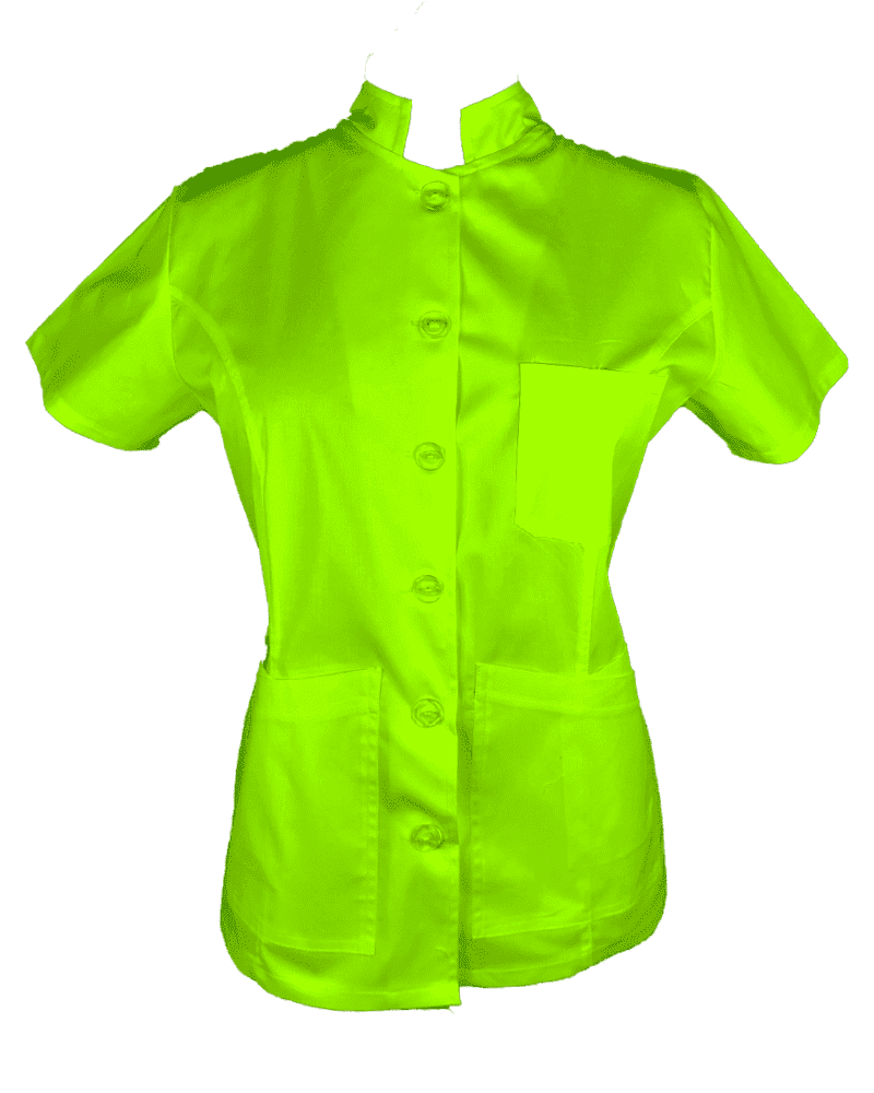 Tunica Medicala Pe Stil cu nasturi Verde Lime - imagine 2