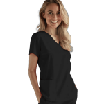 Costum Medical Pe Stil, Negru cu Elastan, Model Classic Image