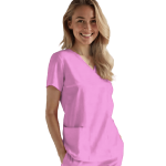 Costum Medical Pe Stil, Roz cu Elastan, Model Classic Image