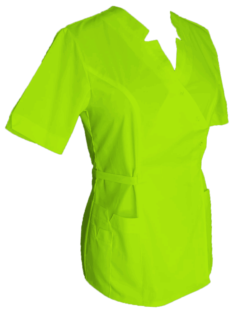 Halat Medical Pe Stil Model Imperial Tip Kimono Verde Lime - imagine 2