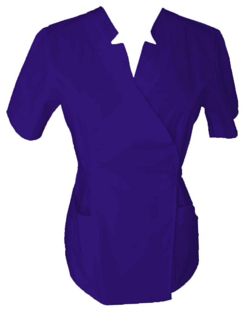 Halat Medical Pe Stil Model Imperial Tip Kimono Albastru Electric cu Elastan - imagine 3