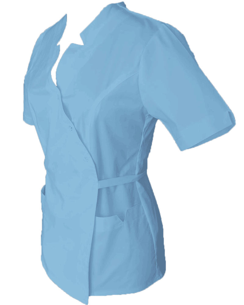 Halat Medical Pe Stil Model Imperial Tip Kimono Albastru Deschis cu Elastan
