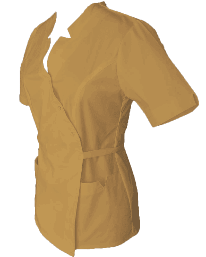 Halat Medical Pe Stil Model Imperial Tip Kimono Bej cu Elastan