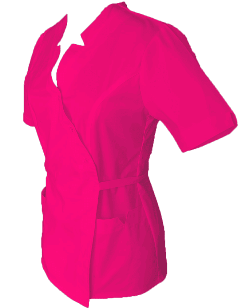 Halat Medical Pe Stil Model Imperial Tip Kimono Fucsia cu Elastan
