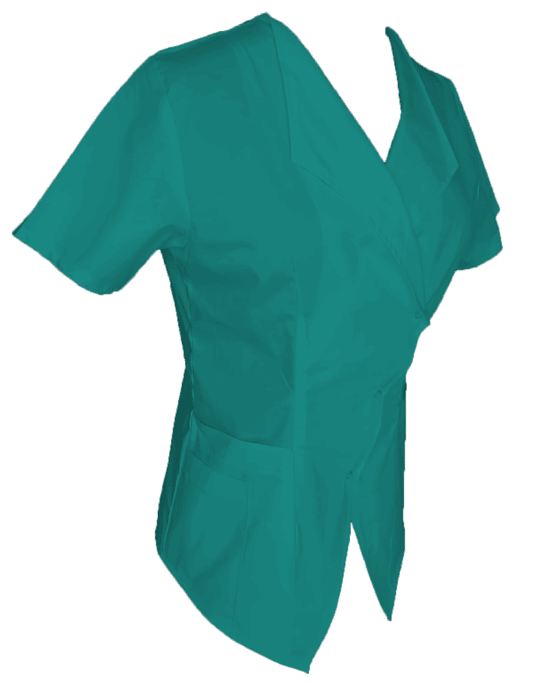 Halat Medical Pe Stil Model Prestige Verde Acvamarin cu Elastan - imagine 2