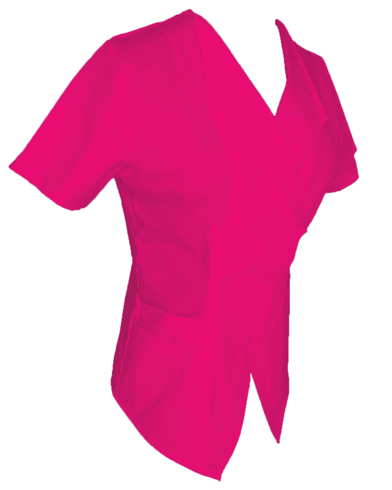 Halat Medical Pe Stil Model Prestige Fucsia cu Elastan - imagine 2