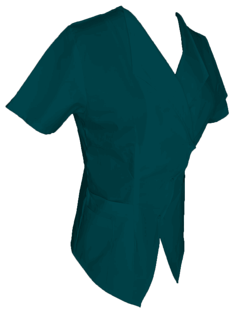 Halat Medical Pe Stil Model Prestige Turcoaz Inchis cu Elastan - imagine 2