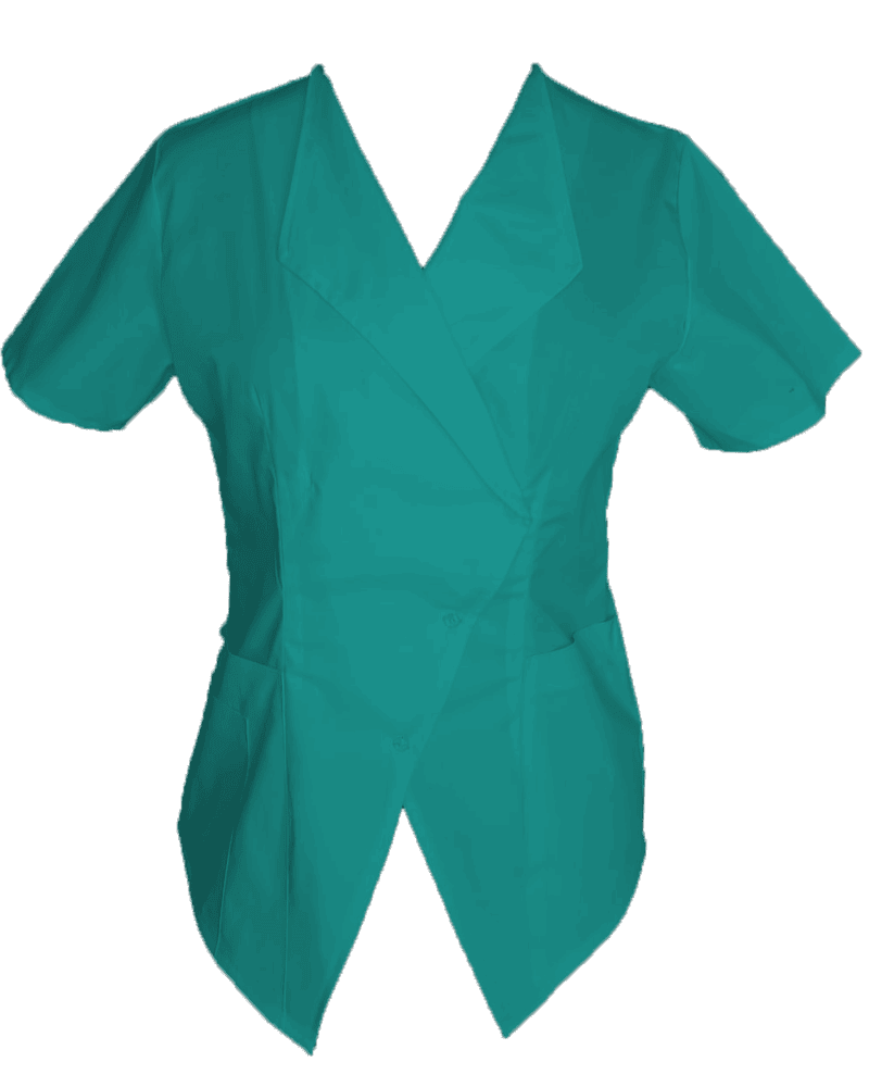 Halat Medical Pe Stil Model Prestige Verde Acvamarin cu Elastan - imagine 3