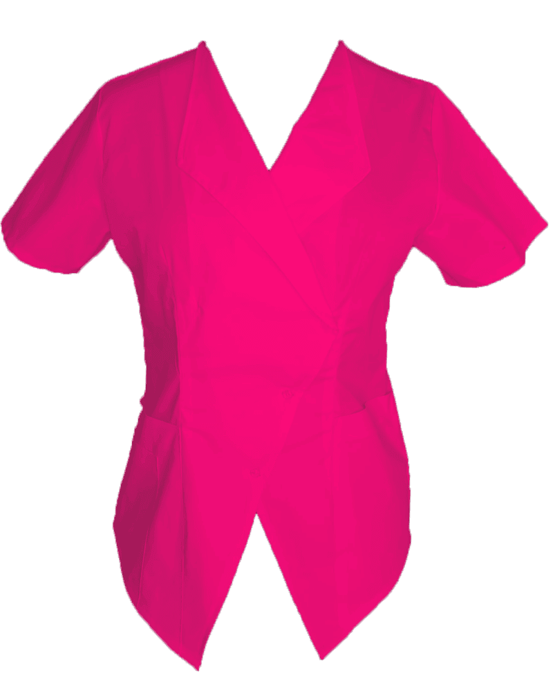 Halat Medical Pe Stil Model Prestige Fucsia cu Elastan - imagine 3