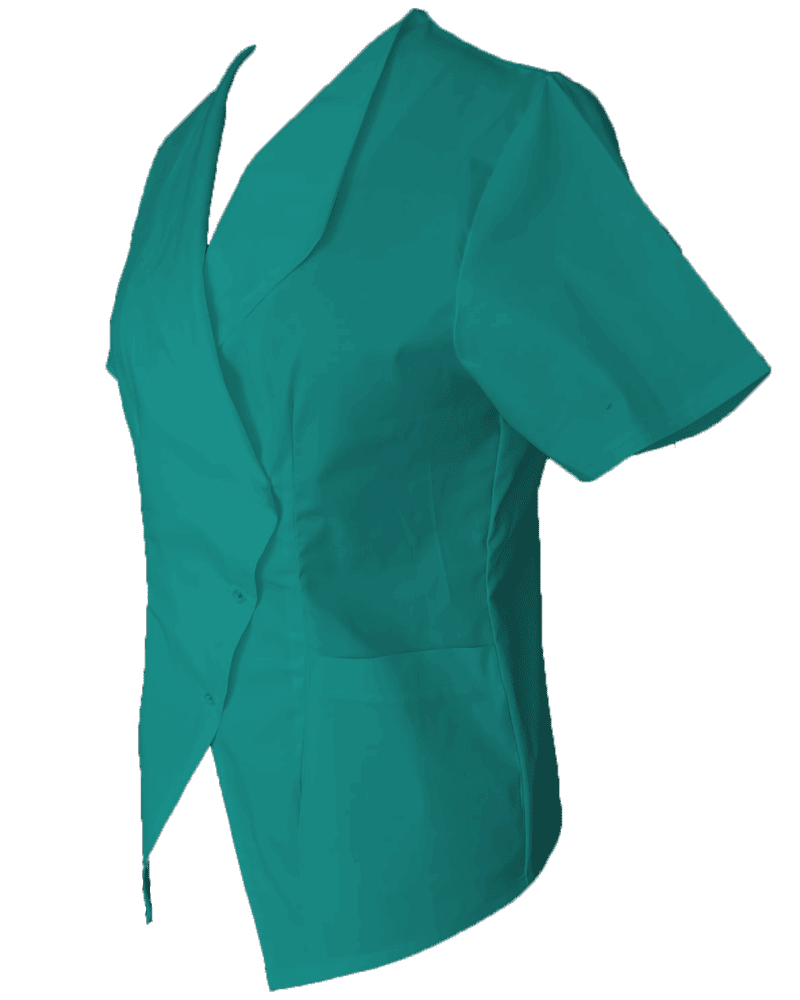 Halat Medical Pe Stil Model Prestige Verde Acvamarin cu Elastan